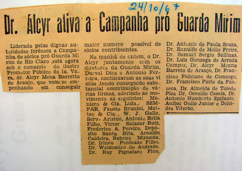 Imagem da notícia 'Dr. ALCYR ATIVA A CAMPANHA PRÓ GUARDA MIRIM'